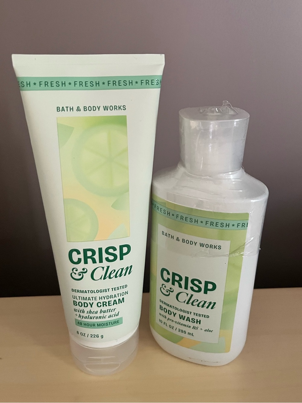 Bath & Body Works Crisp & Clean Body Wash & Body Cream New